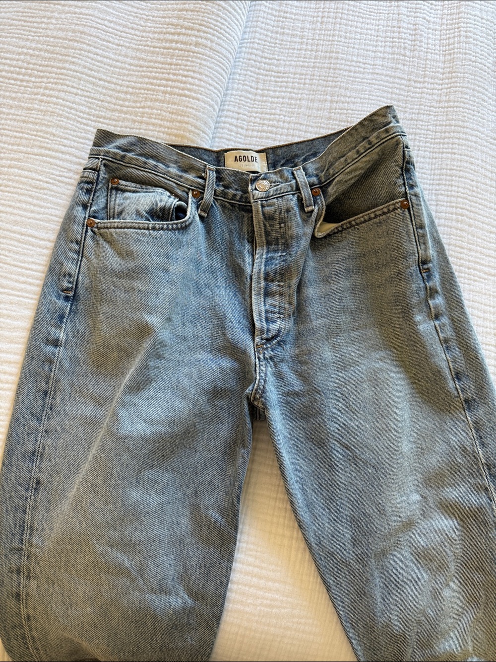 Agolde Riley High Rise Straight Crop in Renewal Size 28